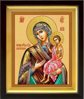Икона Божией Матери "Воспитание", в деревянном киоте 19*22,5 см - Иконы оптом