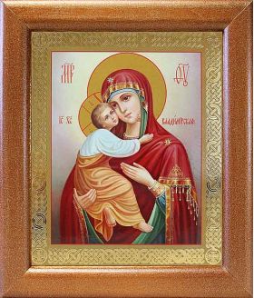 Владимирская икона Божией Матери (лик № 084), в широкой рамке 19*22,5 см - Иконы оптом