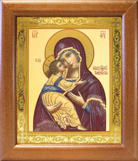 Владимирская икона Божией Матери (лик № 011), в широкой рамке 19*22,5 см - Иконы оптом