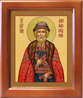 Благоверный князь Ярослав Мудрый, икона в деревянной рамке 12,5*14,5 см - Иконы оптом