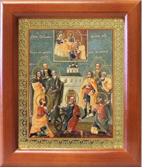 Девять мучеников Кизических, икона в рамке 12,5*14,5 см - Иконы оптом