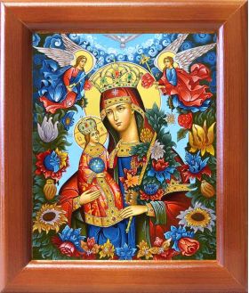 Икона Божией Матери "Благоуханный Цвет", рамка 12,5*14,5 см - Иконы оптом