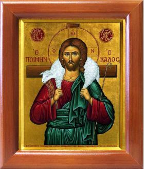 Господь Добрый Пастырь, икона в рамке 12,5*14,5 см - Иконы оптом