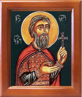 Великомученик Константин Грузинский, князь, икона в рамке 12,5*14,5 см - Иконы оптом
