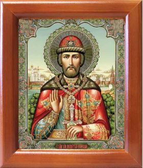 Благоверный князь Димитрий Донской, икона в рамке 12,5*14,5 см - Иконы оптом