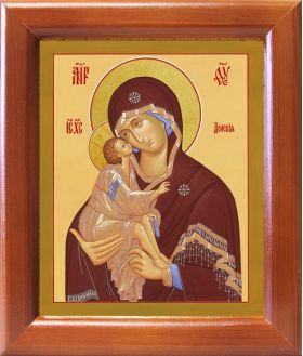 Донская икона Божией Матери, в деревянной рамке 12,5*14,5 см - Иконы оптом