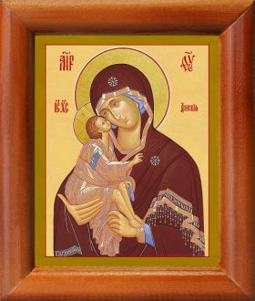 Донская икона Божией Матери, в деревянной рамке 8*9,5 см - Иконы оптом