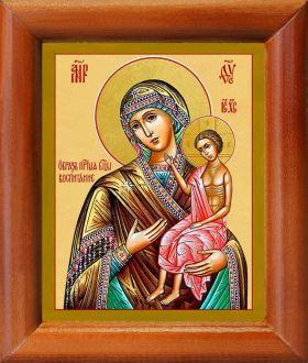 Икона Божией Матери "Воспитание", в деревянной рамке 8*9,5 см - Иконы оптом