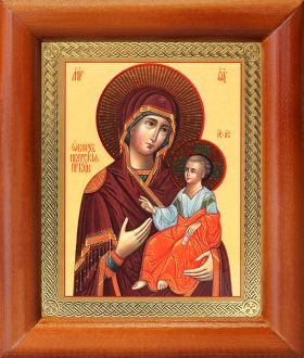 Иверская икона Божией Матери, деревянная рамка 8*9,5 см - Иконы оптом