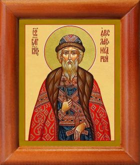Благоверный князь Ярослав Мудрый, икона в деревянной рамке 8*9,5 см - Иконы оптом