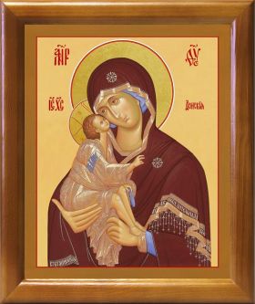 Донская икона Божией Матери, в деревянной рамке 17,5*20,5 см - Иконы оптом