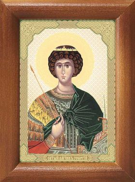 Великомученик Георгий Победоносец, икона в рамке 7,5*10 см - Иконы оптом