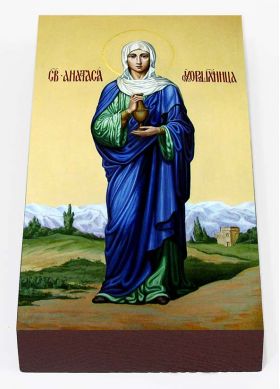 Великомученица Анастасия Узорешительница, икона на доске 7*13 см - Иконы оптом