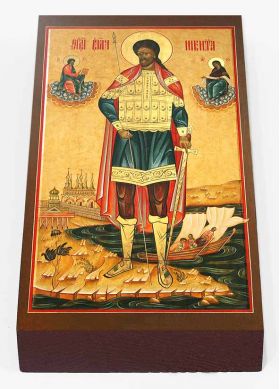 Великомученик Никита Готфский, доска 7*13 см - Иконы оптом