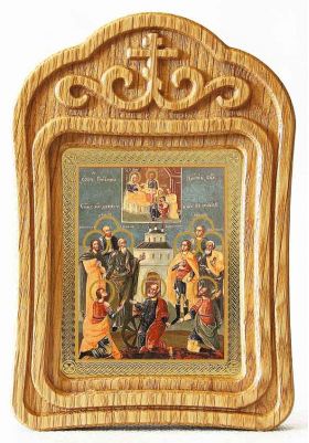 Девять мучеников Кизических, икона в резной деревянной рамке - Иконы оптом