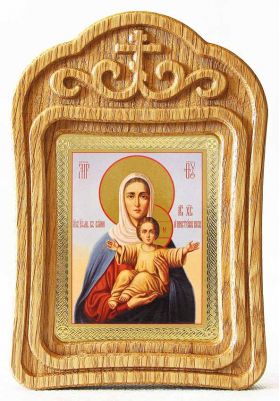 Икона Божией Матери "Аз есмь с вами и никтоже на вы", резная рамка - Иконы оптом