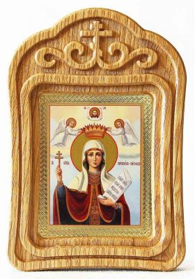 Великомученица Параскева Пятница, икона в резной деревянной рамке - Иконы оптом