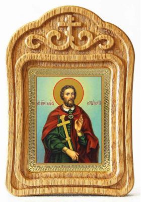 Великомученик Иоанн Новый Сочавский, икона в резной деревянной рамке - Иконы оптом