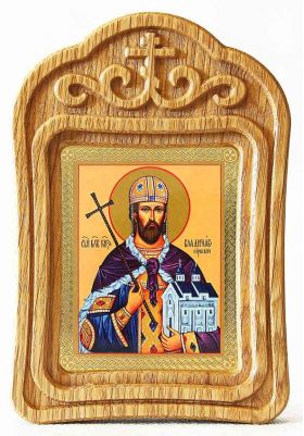 Благоверный князь Владислав Сербский, икона в резной рамке - Иконы оптом