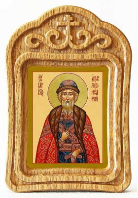 Благоверный князь Ярослав Мудрый, икона в резной деревянной рамке - Иконы оптом