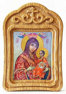 Вифлеемская икона Божией Матери, в резной деревянной рамке - Иконы оптом