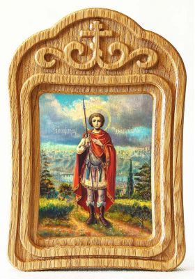 Великомученик Димитрий Солунский, икона в резной деревянной рамке - Иконы оптом