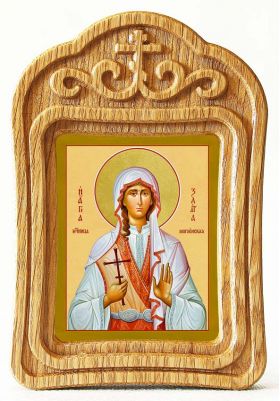 Великомученица Злата Могленская, икона в резной деревянной рамке - Иконы оптом