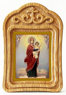 Икона Божией Матери "Благодатное небо", в резной деревянной рамке - Иконы оптом