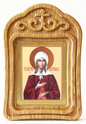 Блаженная Ксения Петербургская (лик № 026), икона в резной деревянной рамке - Иконы оптом