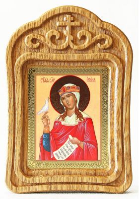 Великомученица Ирина Македонская, икона в резной рамке - Иконы оптом